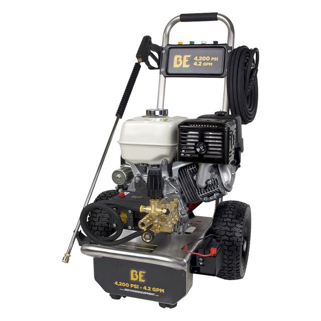 4,200 PSI 4.2 GPM Cold Water Pressure Washer, Stainless Steel Frame, Electric Start - B4213HESAS