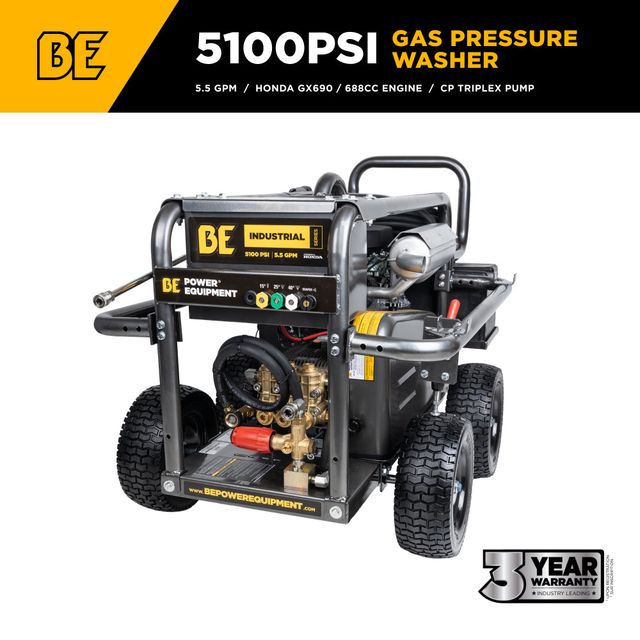5,100 PSI 5.5 GPM Belt Drive Pressure Washer, Roll Cage, Honda GX690 - B5024HEBAS