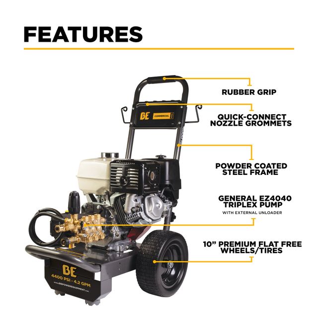 4,200 PSI 4.2 GPM Cold Water Pressure Washer, General Pump - B4213HGS
