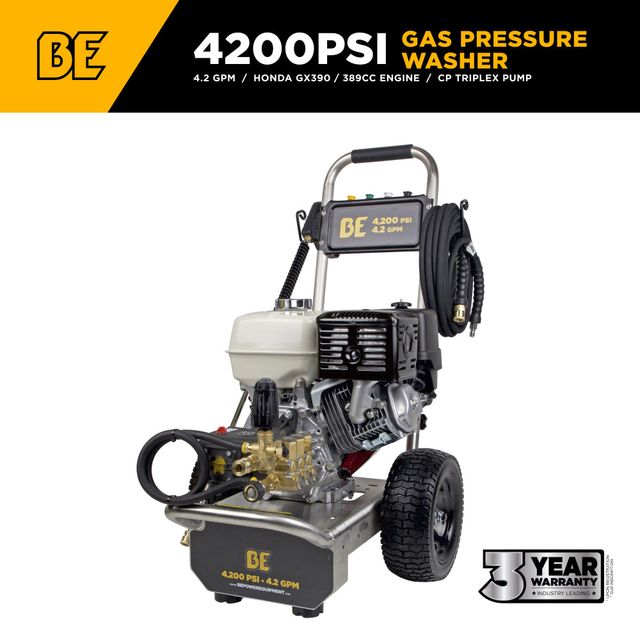 4,200 PSI 4.2 GPM Cold Water Pressure Washer, Stainless Steel Frame - B4213HSAS