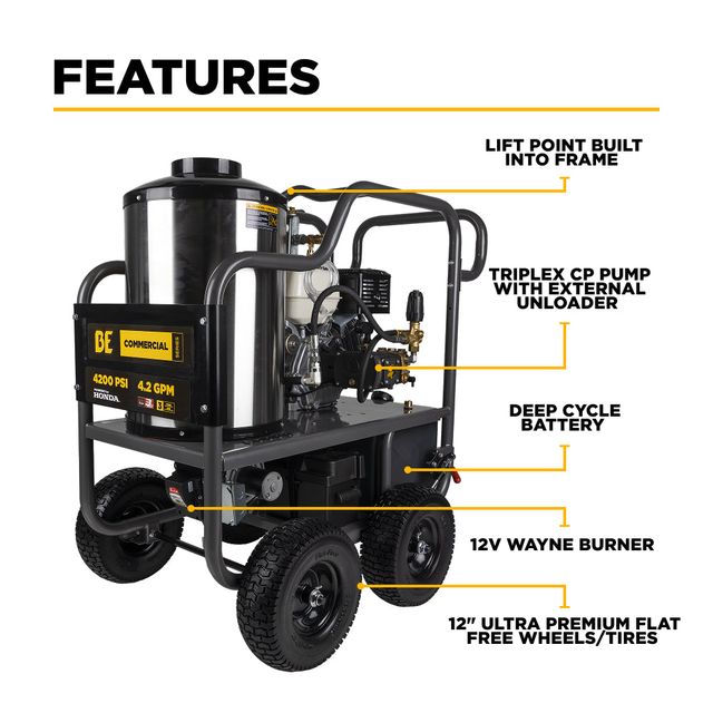 4,200 PSI 4.2 GPM Hot Water Pressure Washer, CP Pump - HW4213HA