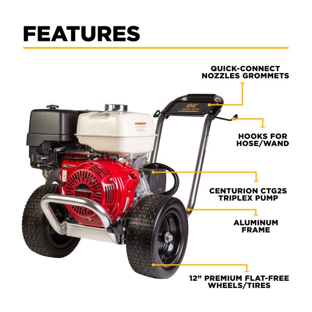 4,200 PSI 4.2 GPM Cold Water Pressure Washer, Aluminum Frame, CP Pump - B4213HAAS