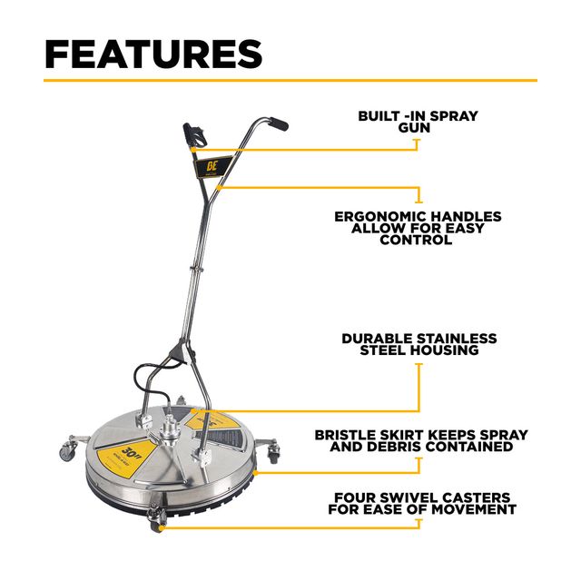 30" Stainless Whirl-A-Way Surface Cleaner with Casters - 85.403.032