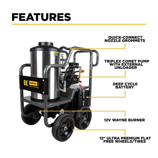 3,000 PSI 3.0 GPM Hot Water Pressure Washer, General Pump - HW2765HG