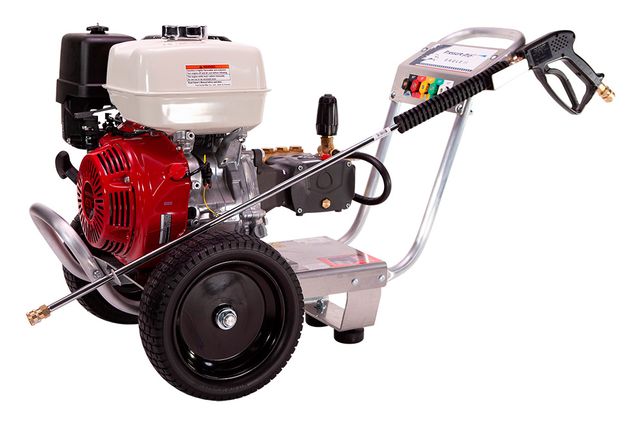 Pressure-Pro Eagle Series II E4040HA gas pressure washer on its aluminum cart frame