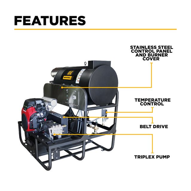 3,000 PSI 10 GPM Eagle Hot Water Skid, Honda iGX800 - SE5815HIHZGP