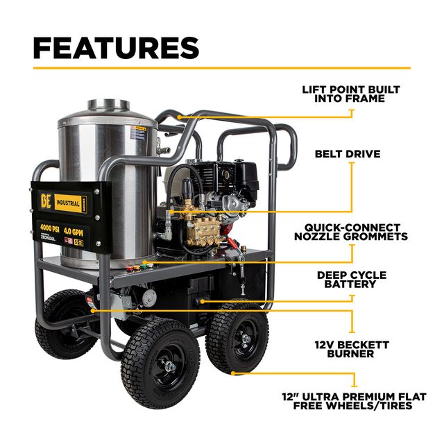 4,000 PSI 4.0 GPM Belt Drive Hot Water Pressure Washer, General Pump - HW4013HBG
