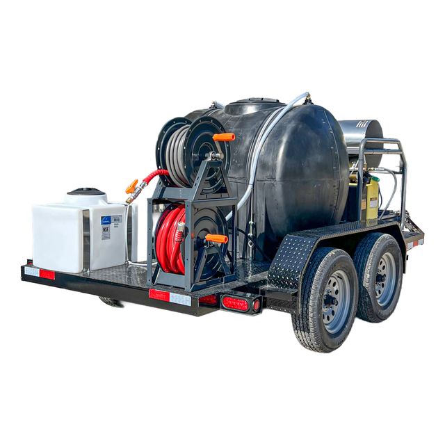 3,000 PSI 8.0 GPM Hot Water Trailer System, 325 Gallon - HW3024HG12V-TD7