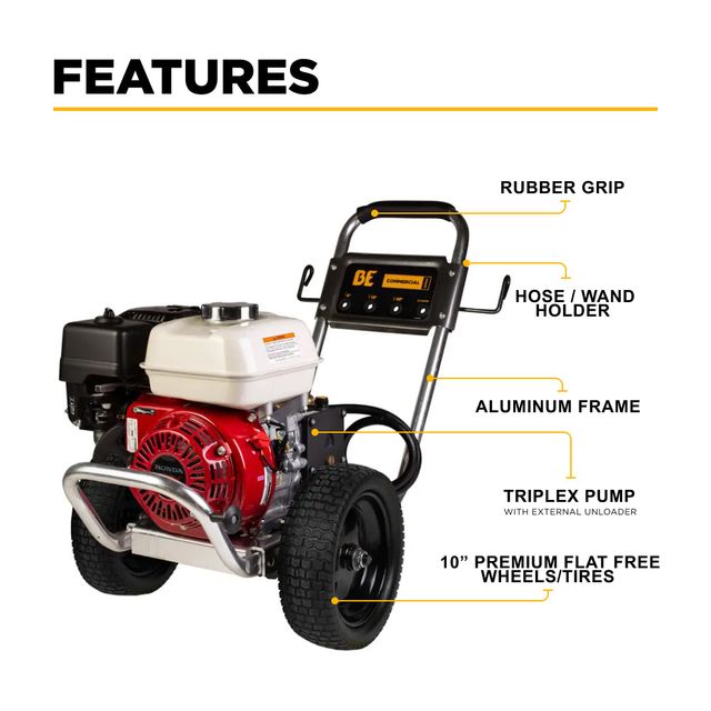 3,100 PSI 3.1 GPM Cold Water Pressure Washer, Aluminum Frame, Comet Pump - B3165HACS