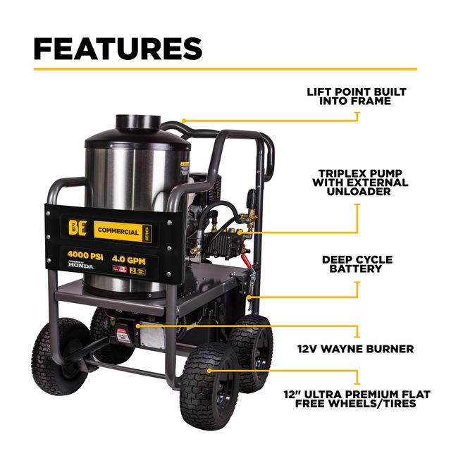 4,000 PSI 4.2 GPM Hot Water Pressure Washer, General Pump - HW4013HG