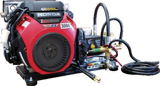 Pressure-Pro Pro series skid unit with Honda iGX800 EFI engine and General Pump