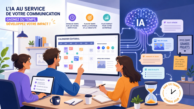 Comment l’IA peut aider les PME à gagner du temps sur leur communication web