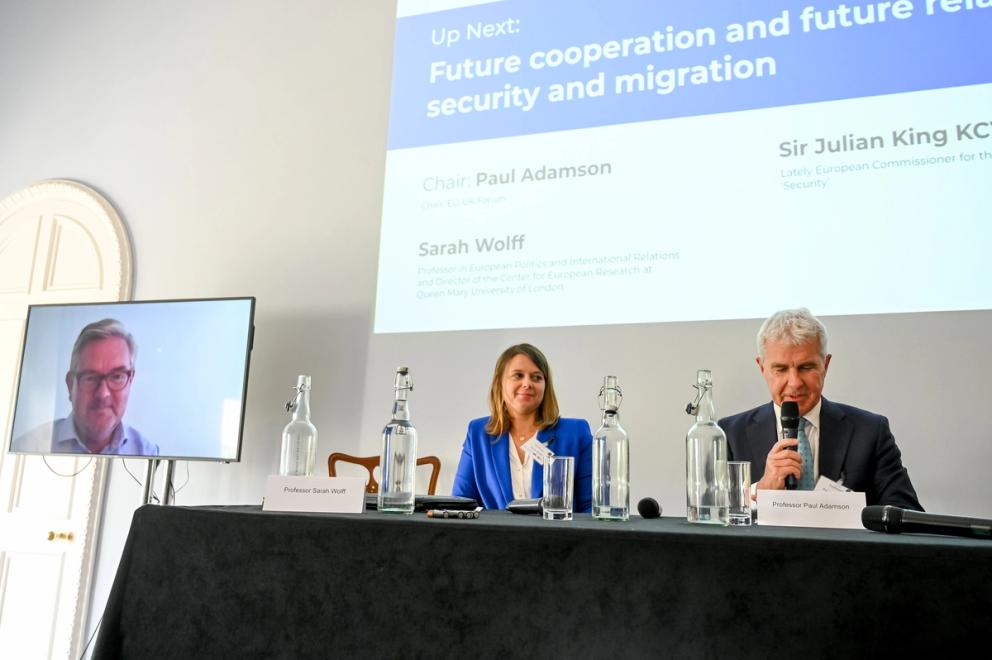 Sir Julian King, Professor Sarah Wolff, Professor Paul Adamson