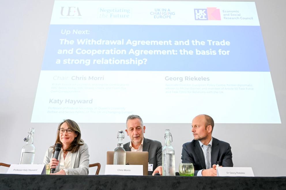 Professor Katy Hayward, Chris Morris and Georg Riekeles