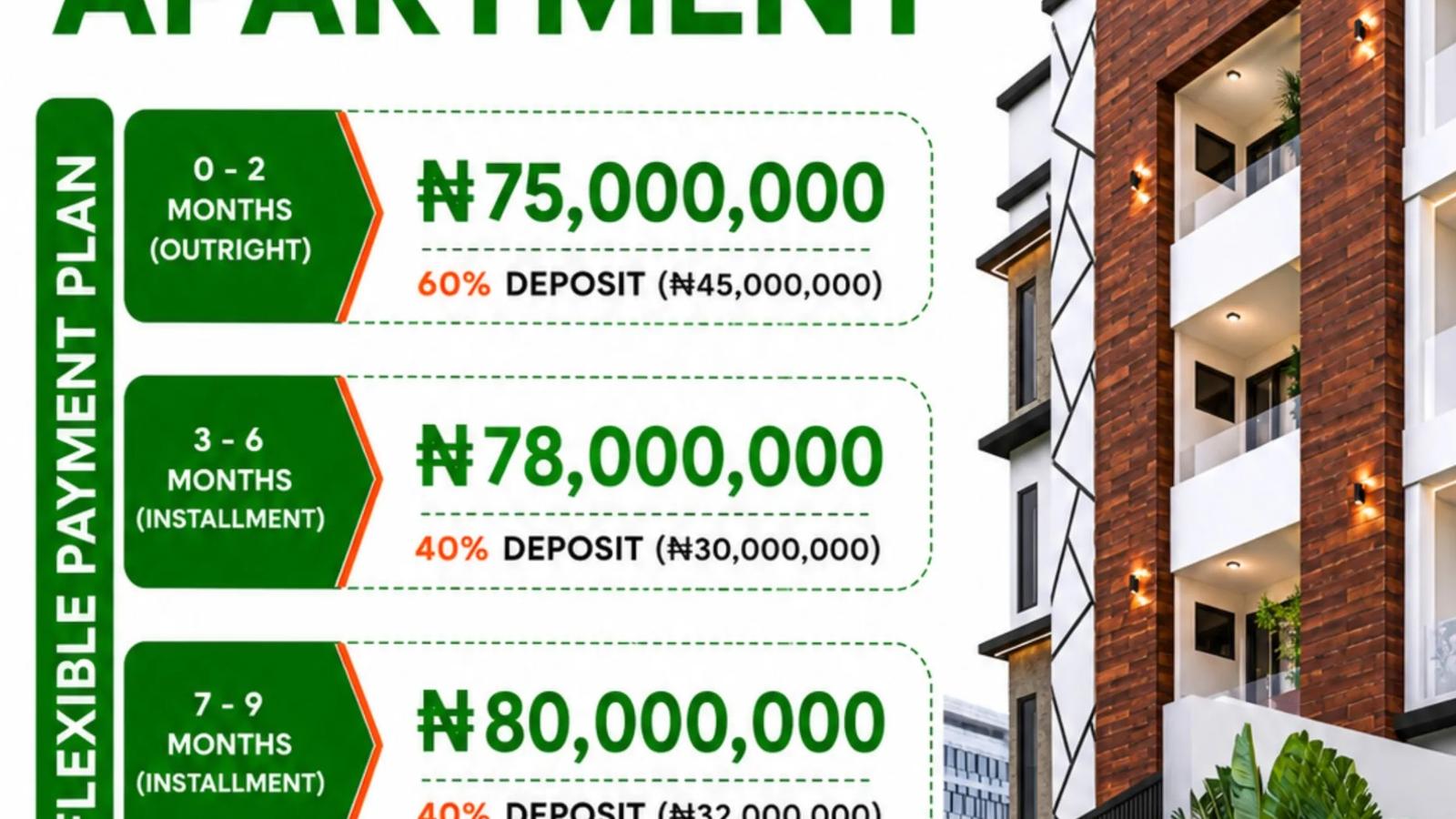 1,2&3 Bedroom Apartment