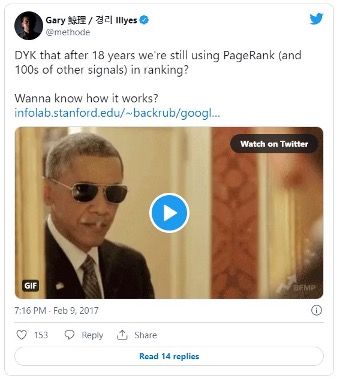Screen postu na twitterze autorstwa Gary'ego Illyesa