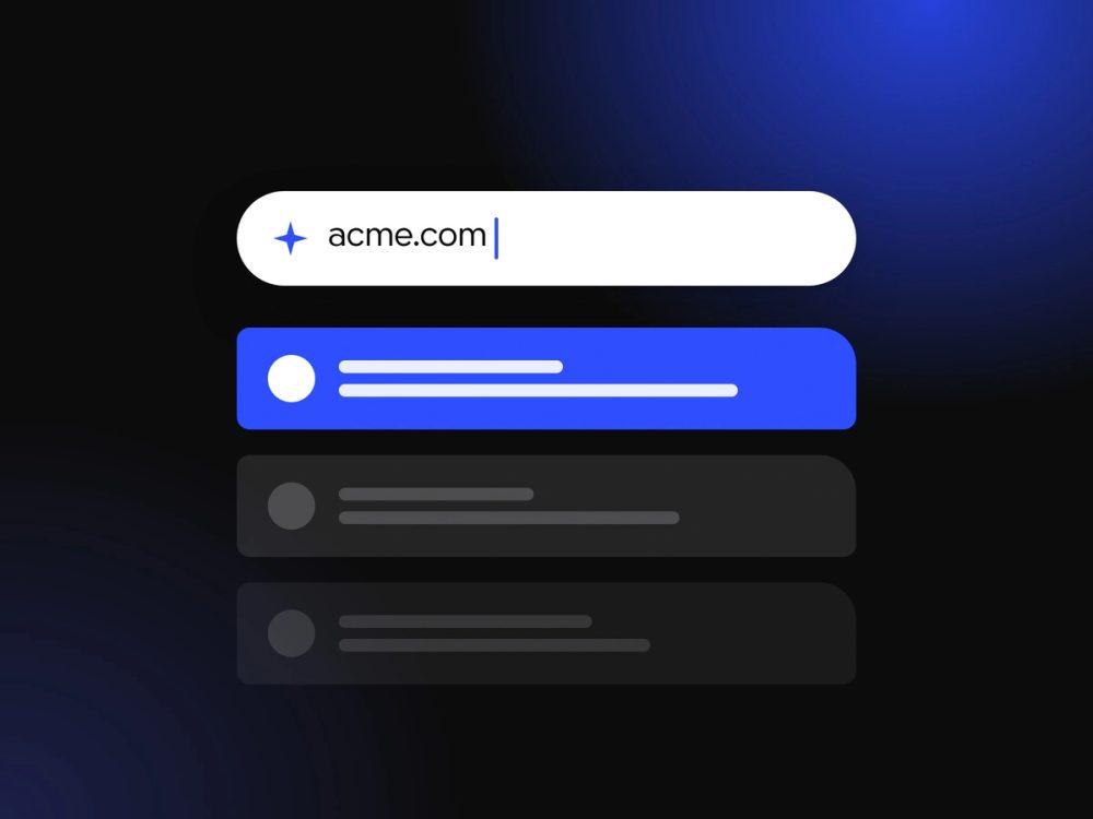 Illustration: a search box with a new site taking the top result