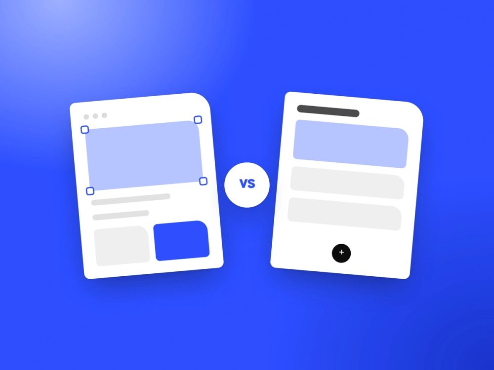 Illustration: a visual builder canvas next to a block editor