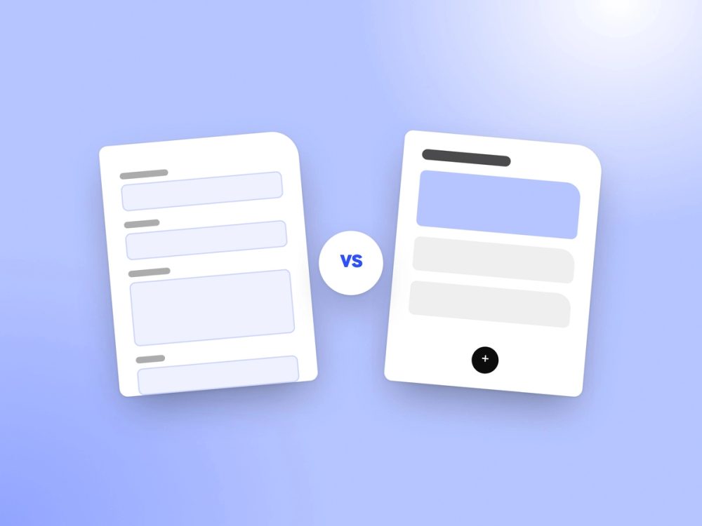 Illustration: structured content fields next to a block editor