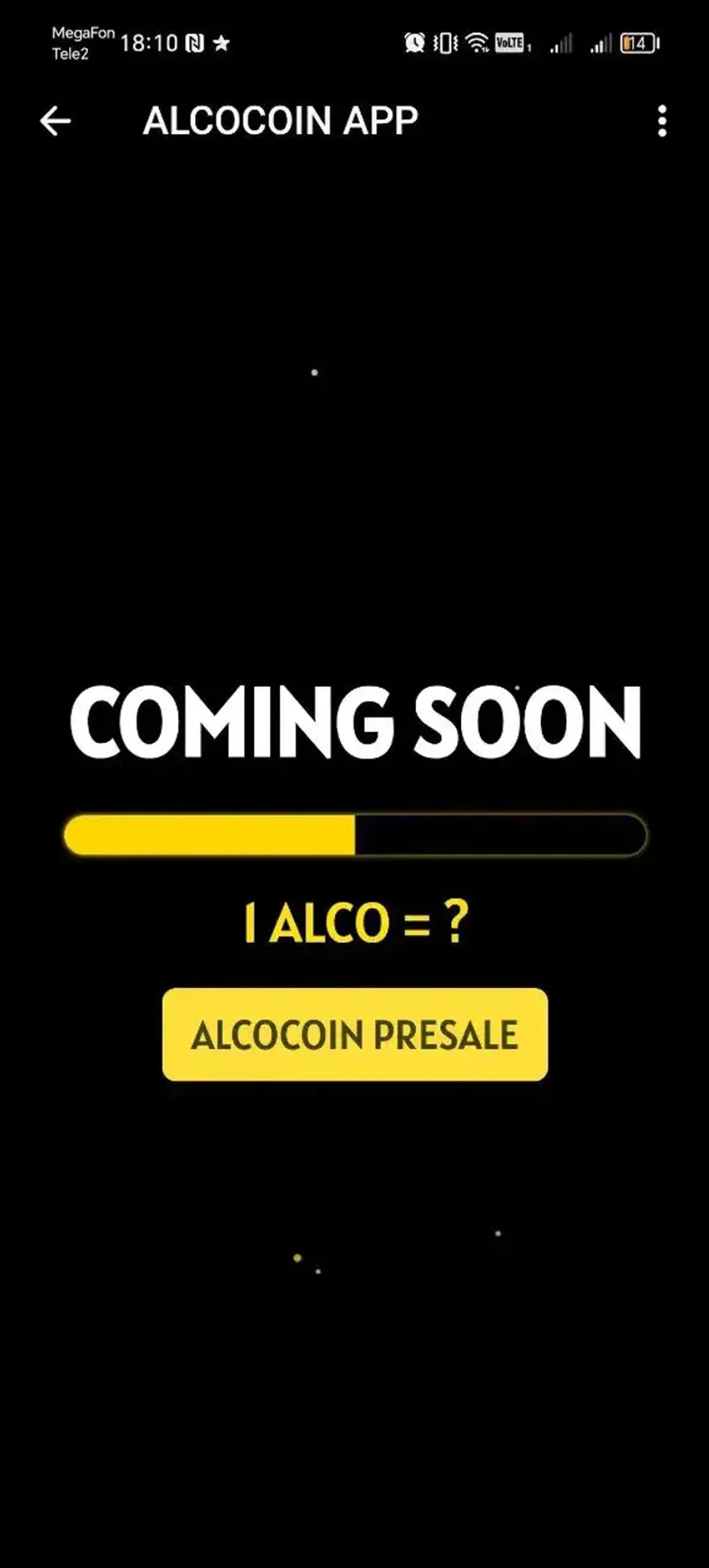 ALCOCOIN APP в Телеграм — скриншот 1