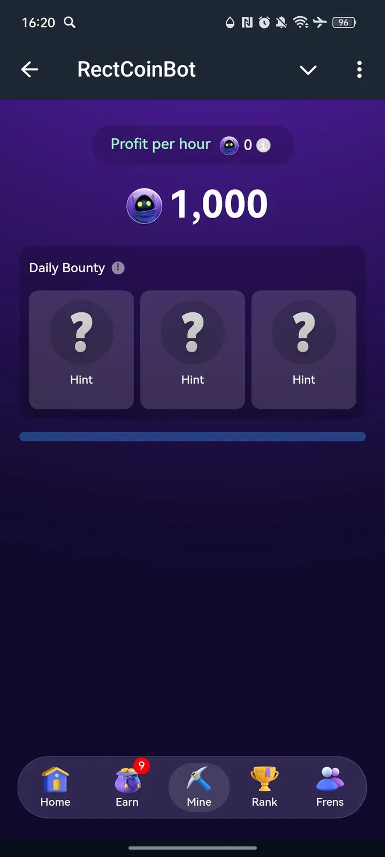 RectCoinBot в Телеграм — скриншот 3