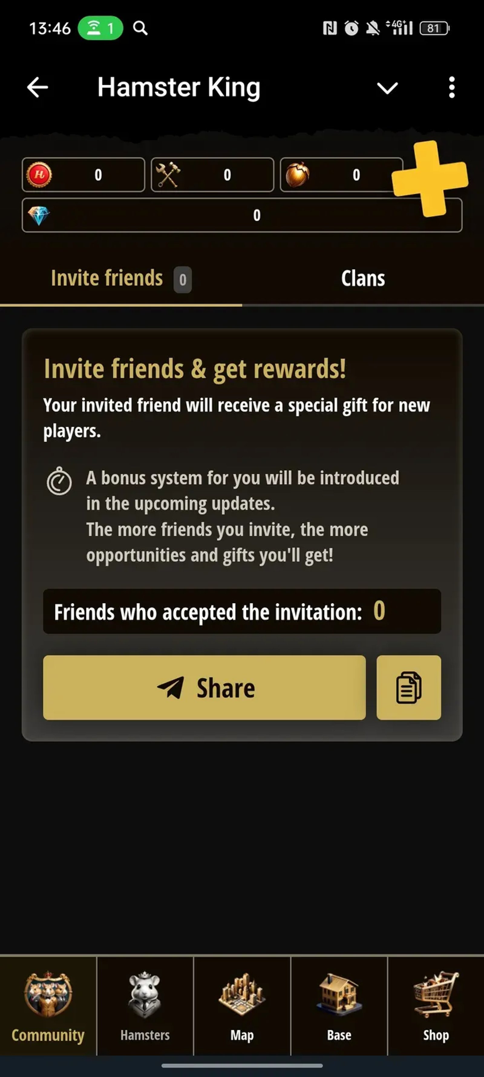 Hamster King в Телеграм — скриншот 2