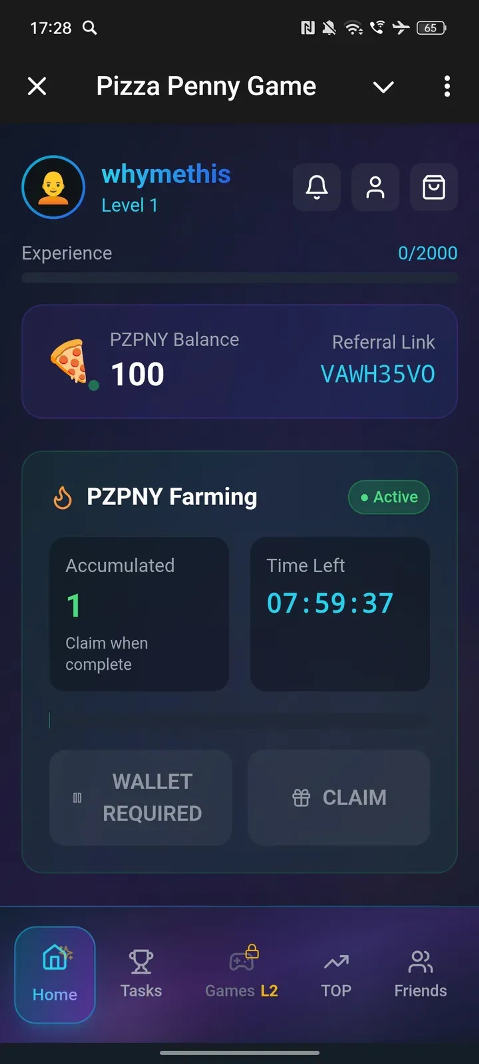 Pizza Penny Game в Телеграм — скриншот 1