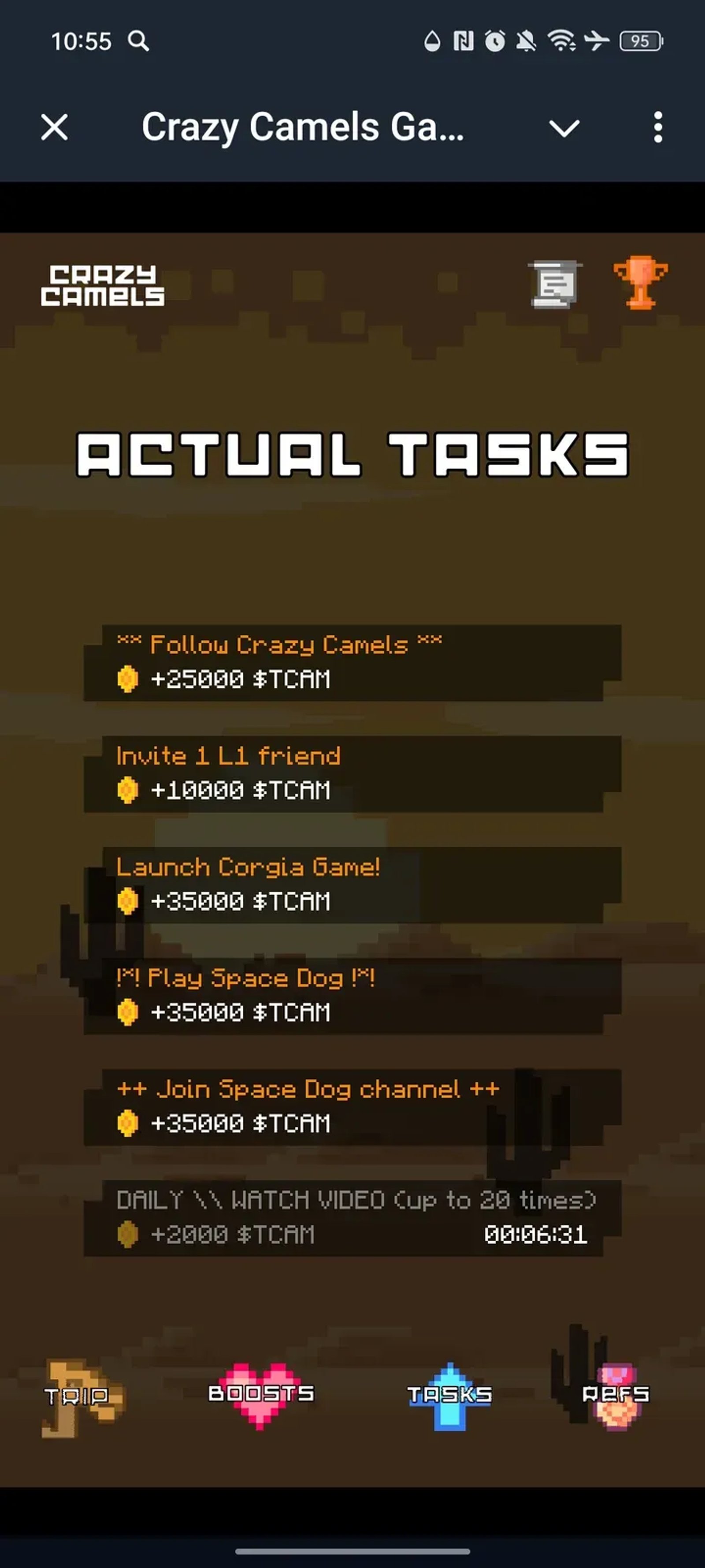 Crazy Camels Game Telegram Screenshot 3