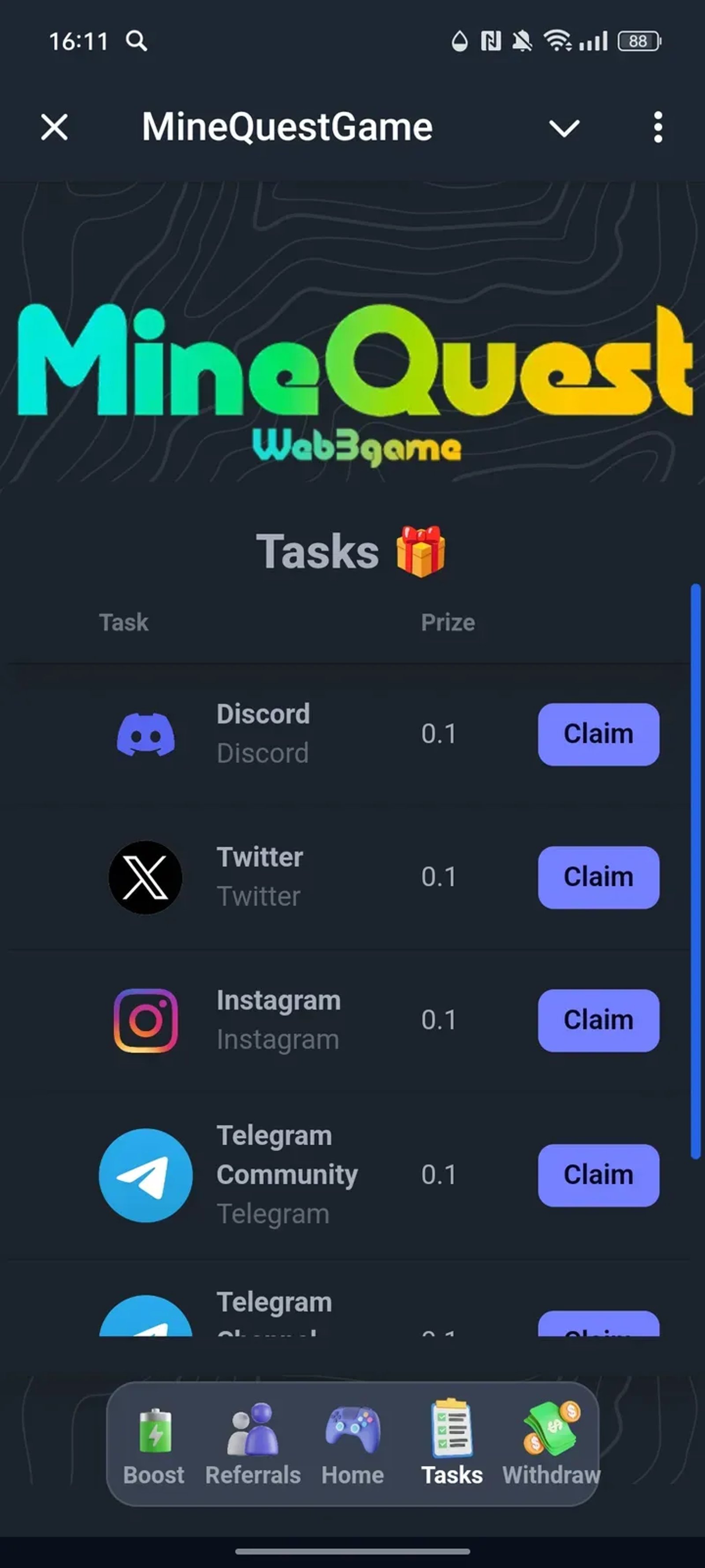 MineQuestGame Telegram Screenshot 4