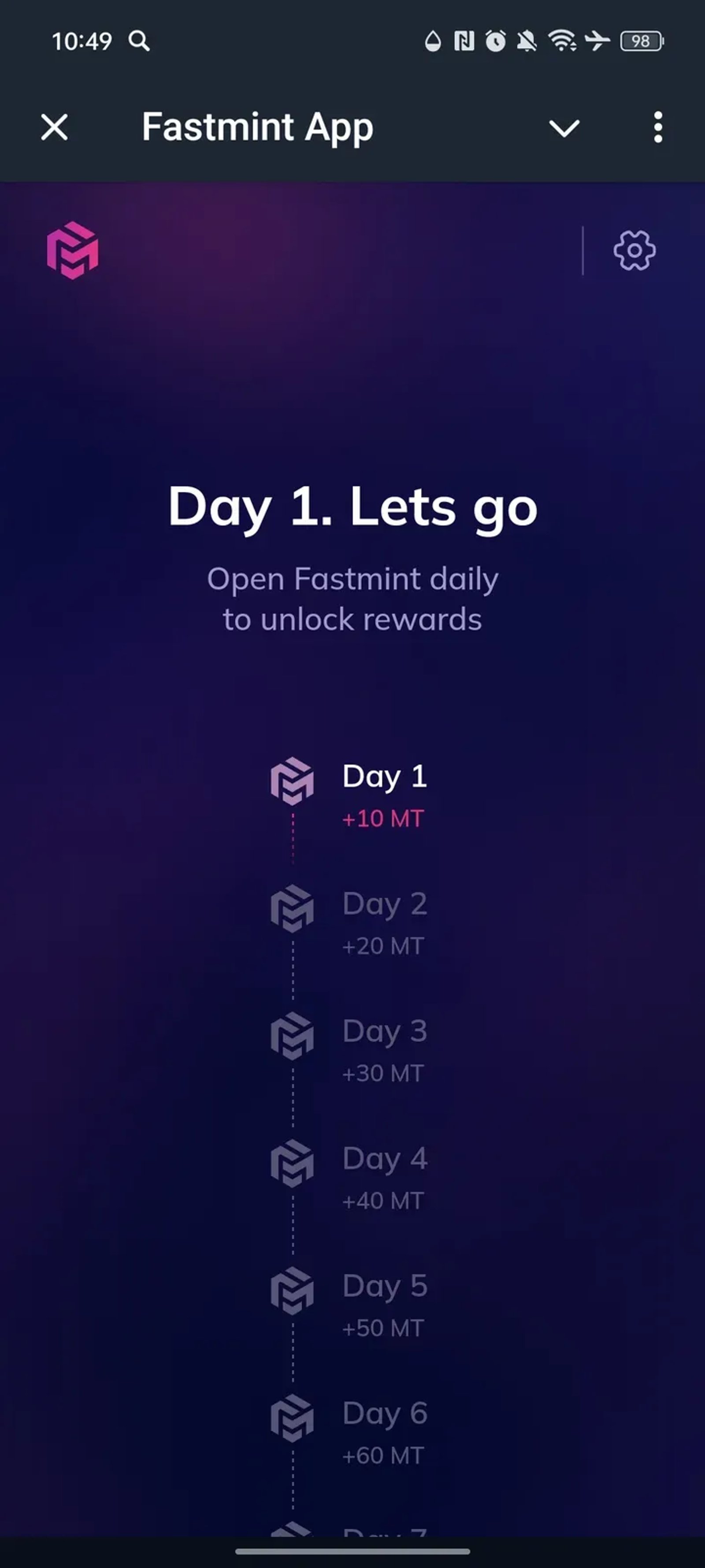 Fastmint App в Телеграм — скриншот 1