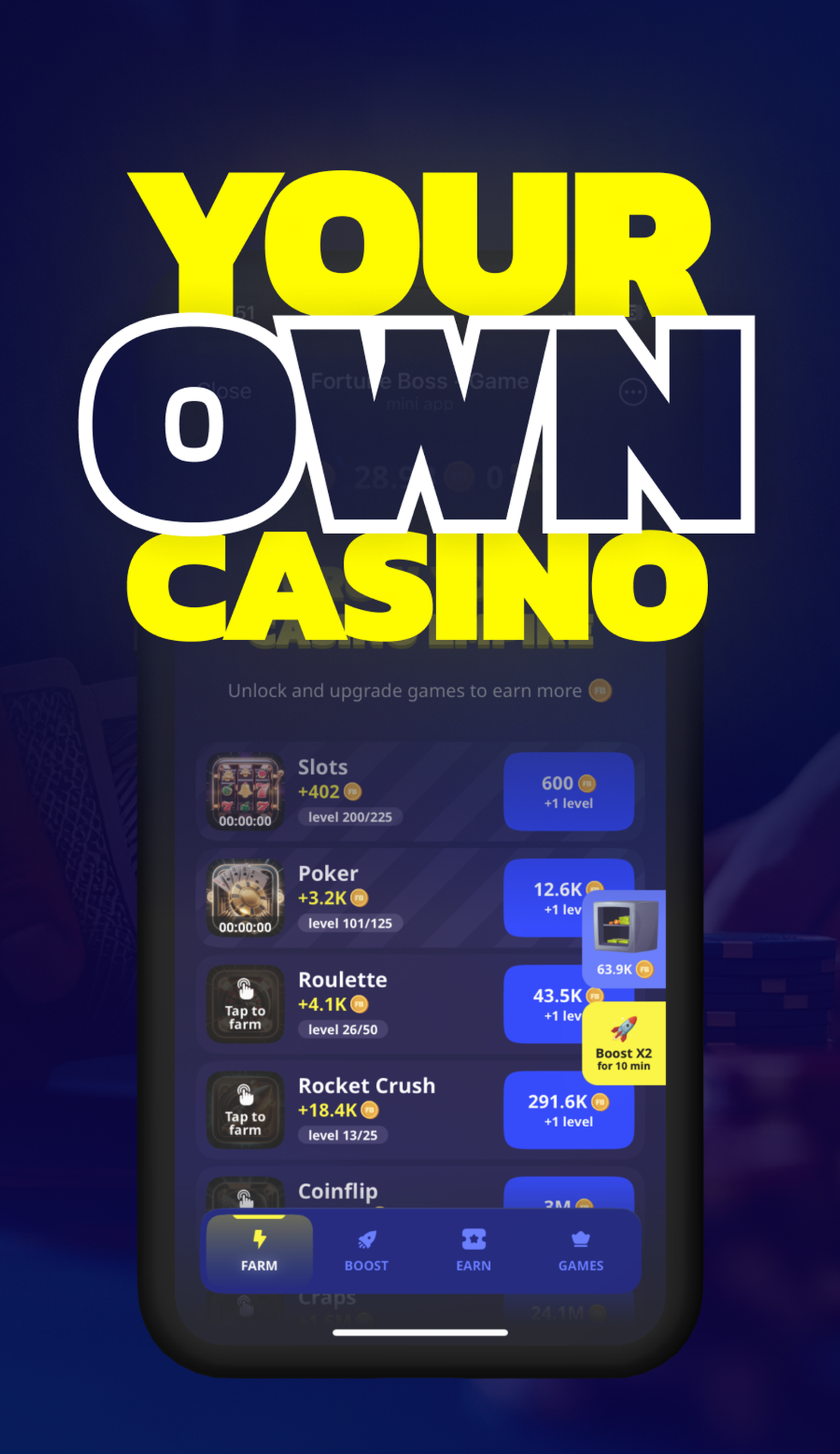 Fortune Boss в Телеграм — скриншот 3