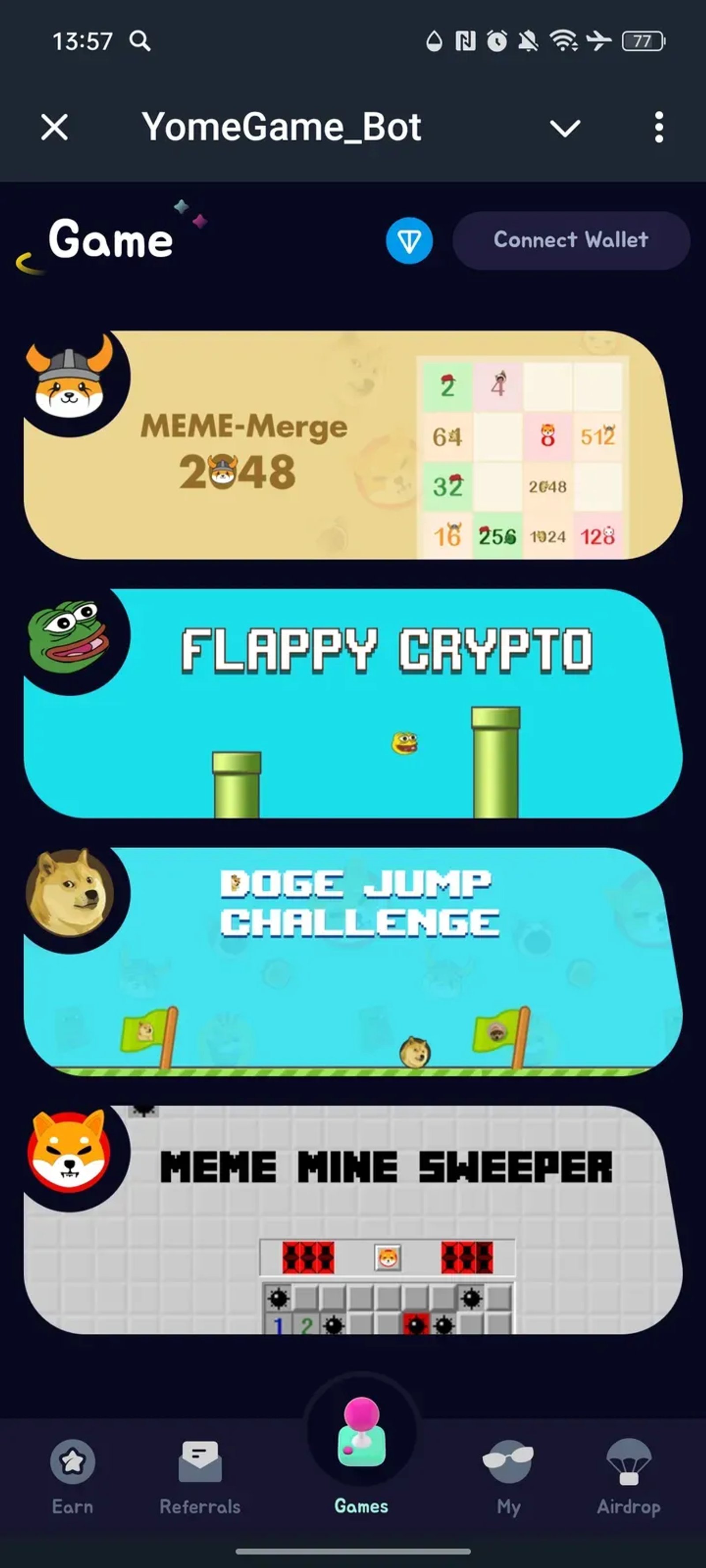 YomeGame_Bot в Телеграм — скриншот 2