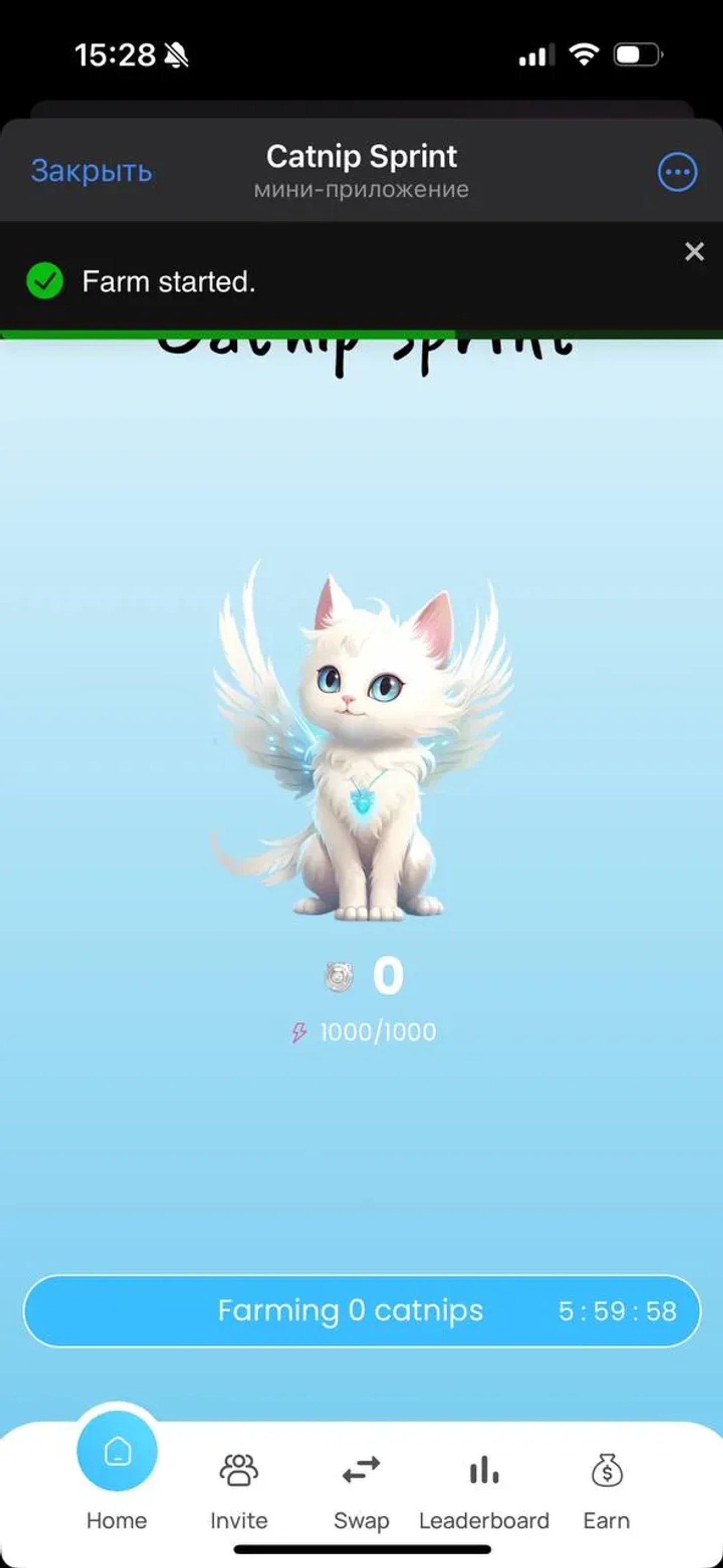 Catnip Sprint в Телеграм — скриншот 3