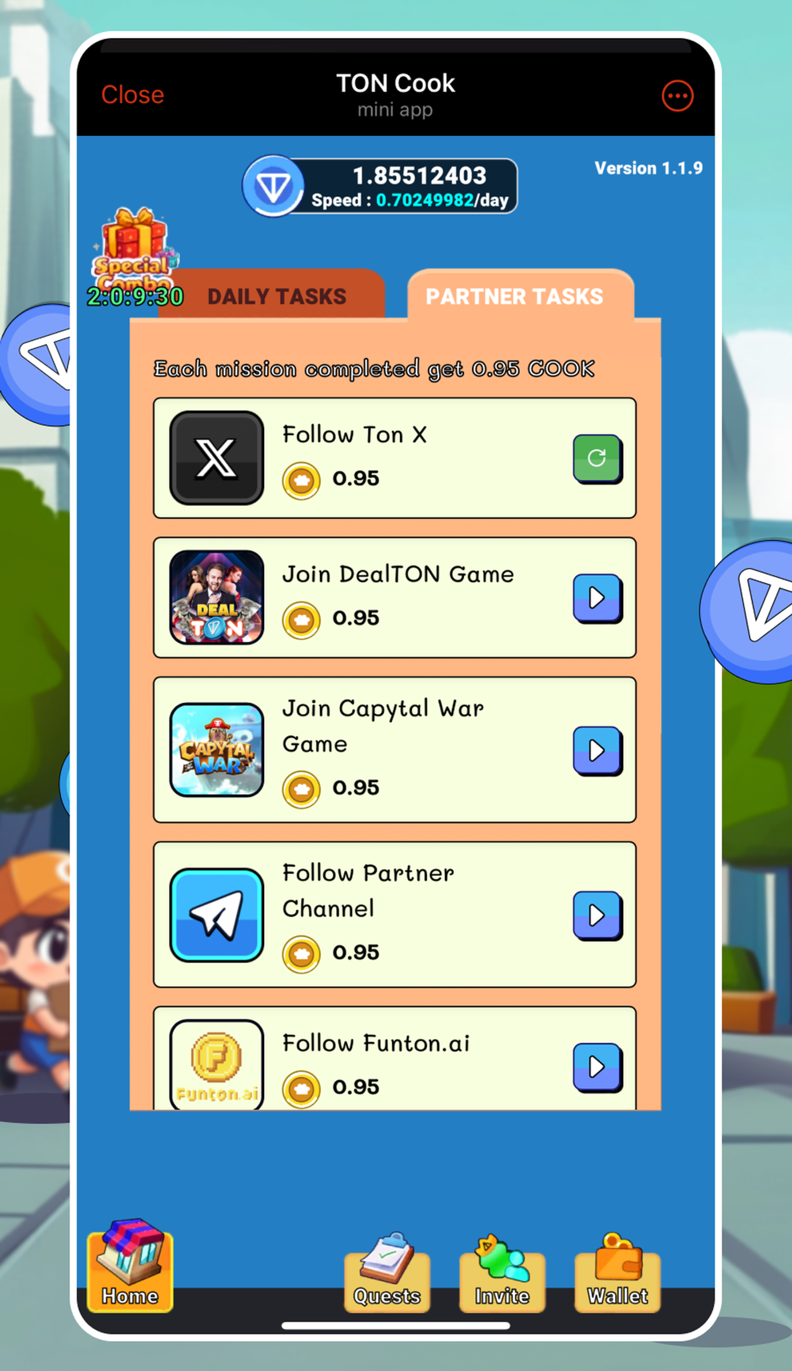 TON Cook в Телеграм — скриншот 2