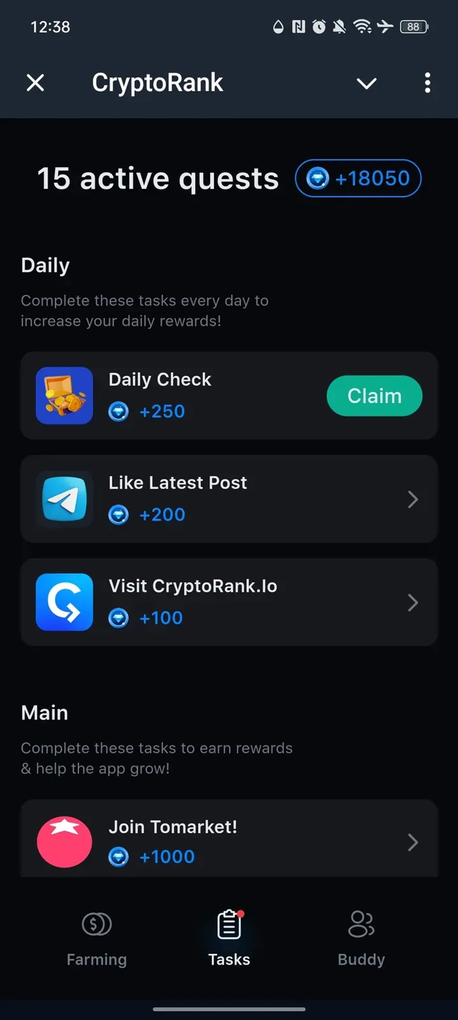 CryptoRank Mini App Telegram Screenshot 2