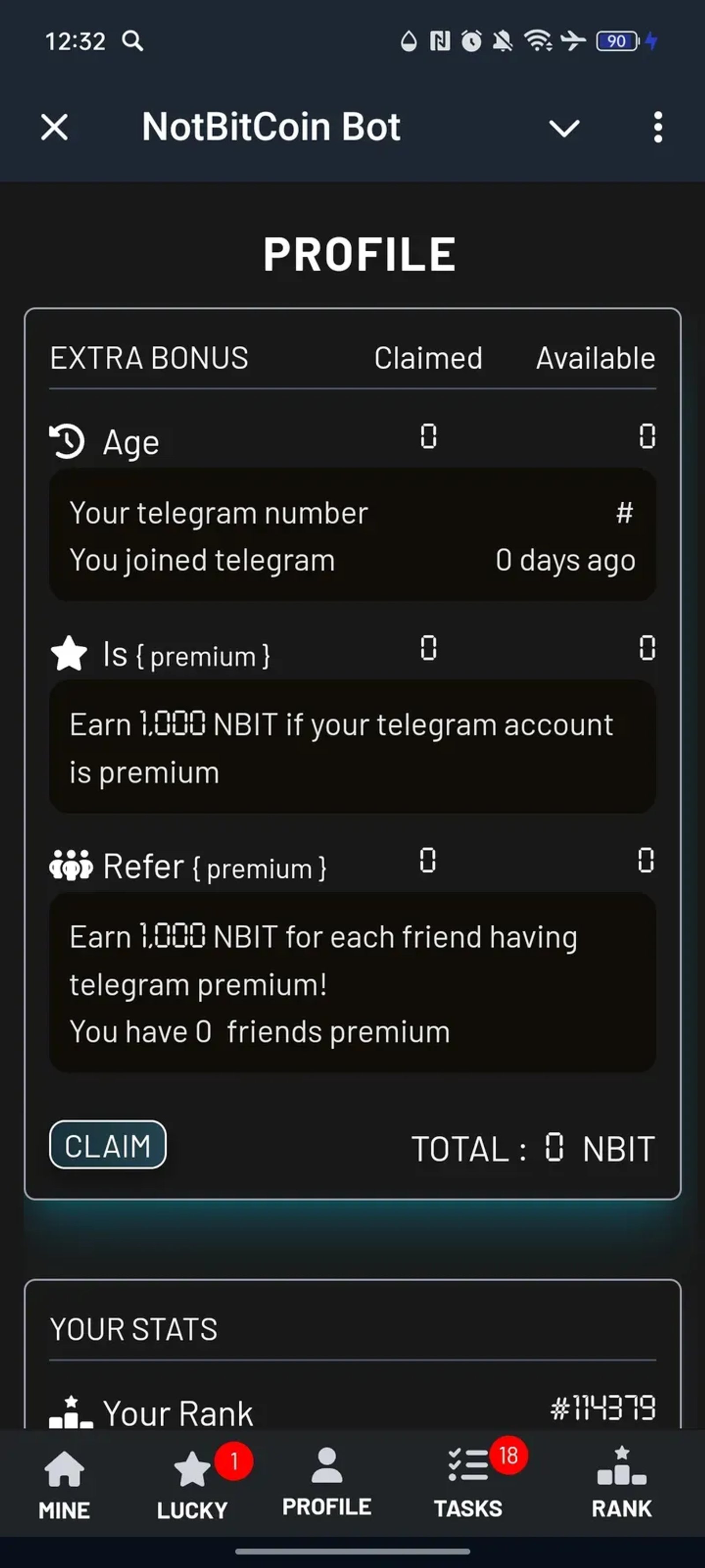 NotBitCoin Bot в Телеграм — скриншот 3