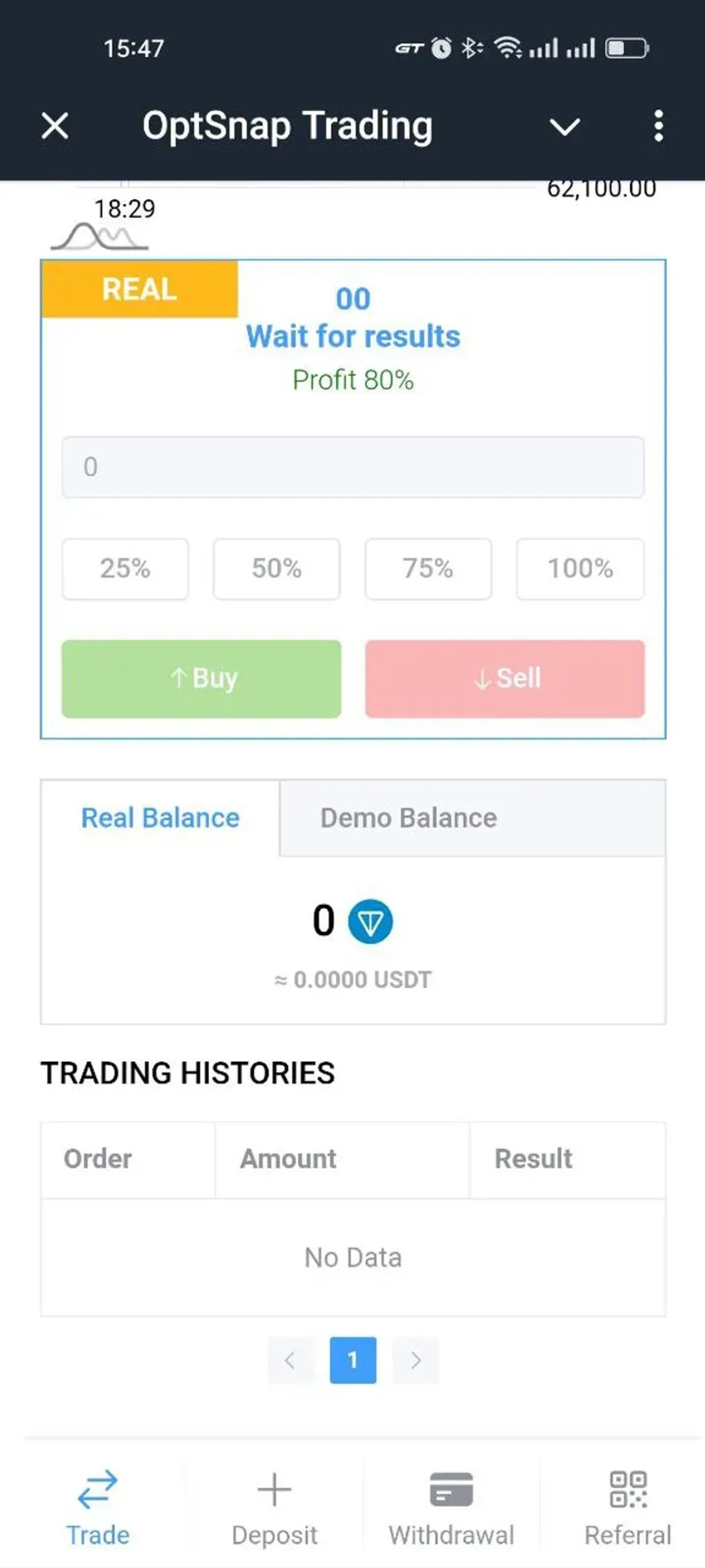 OptSnap Trading в Телеграм — скриншот 1