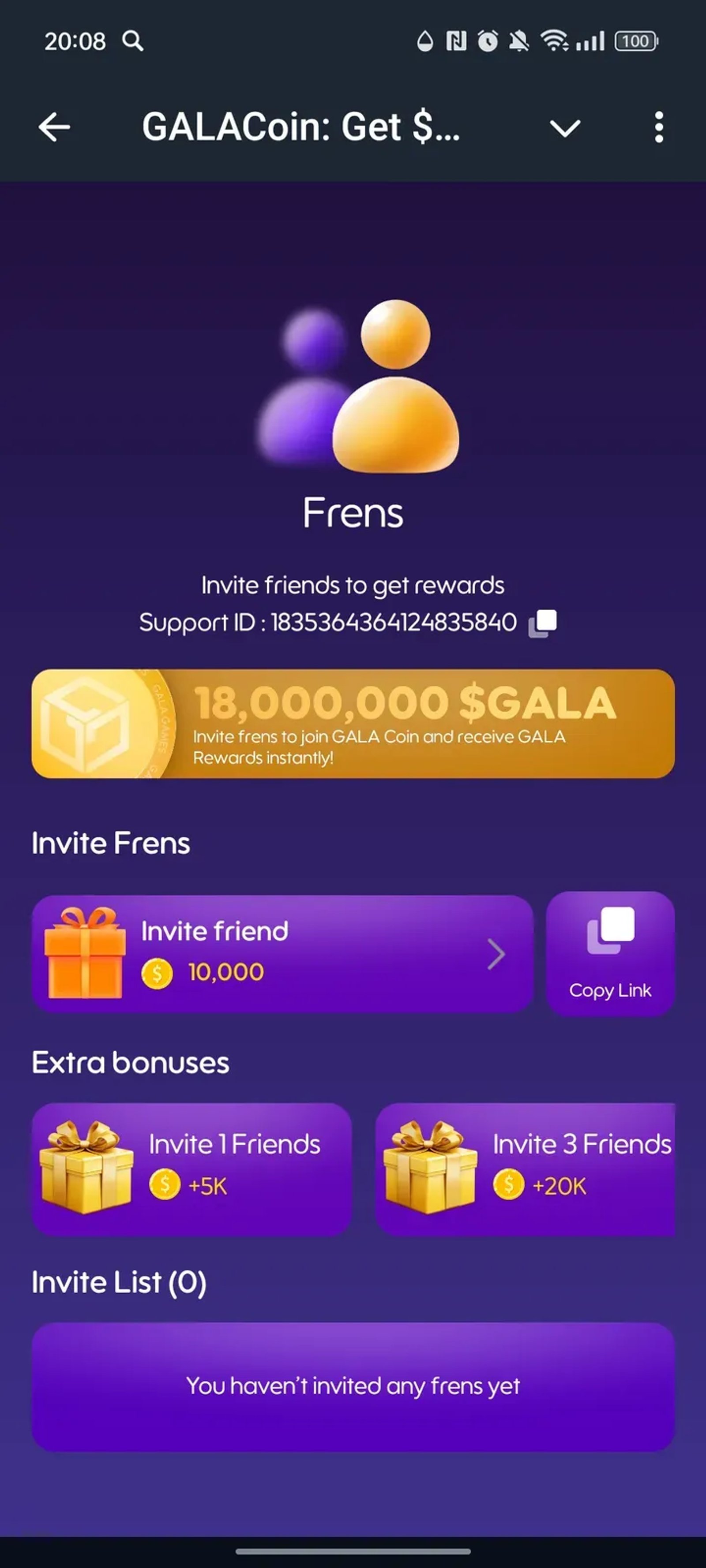 Gala Coin в Телеграм — скриншот 2