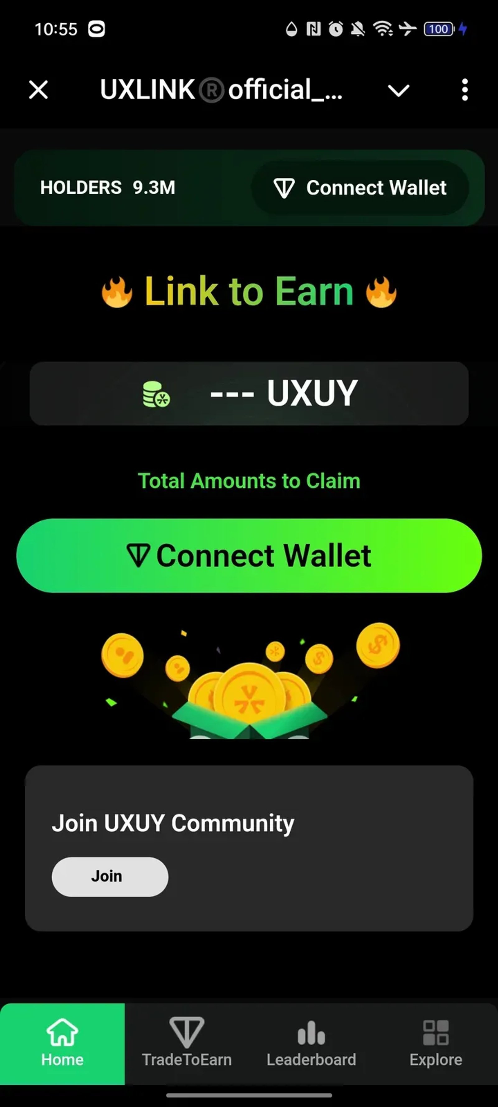 UXLINK®official_bot в Телеграм — скриншот 2