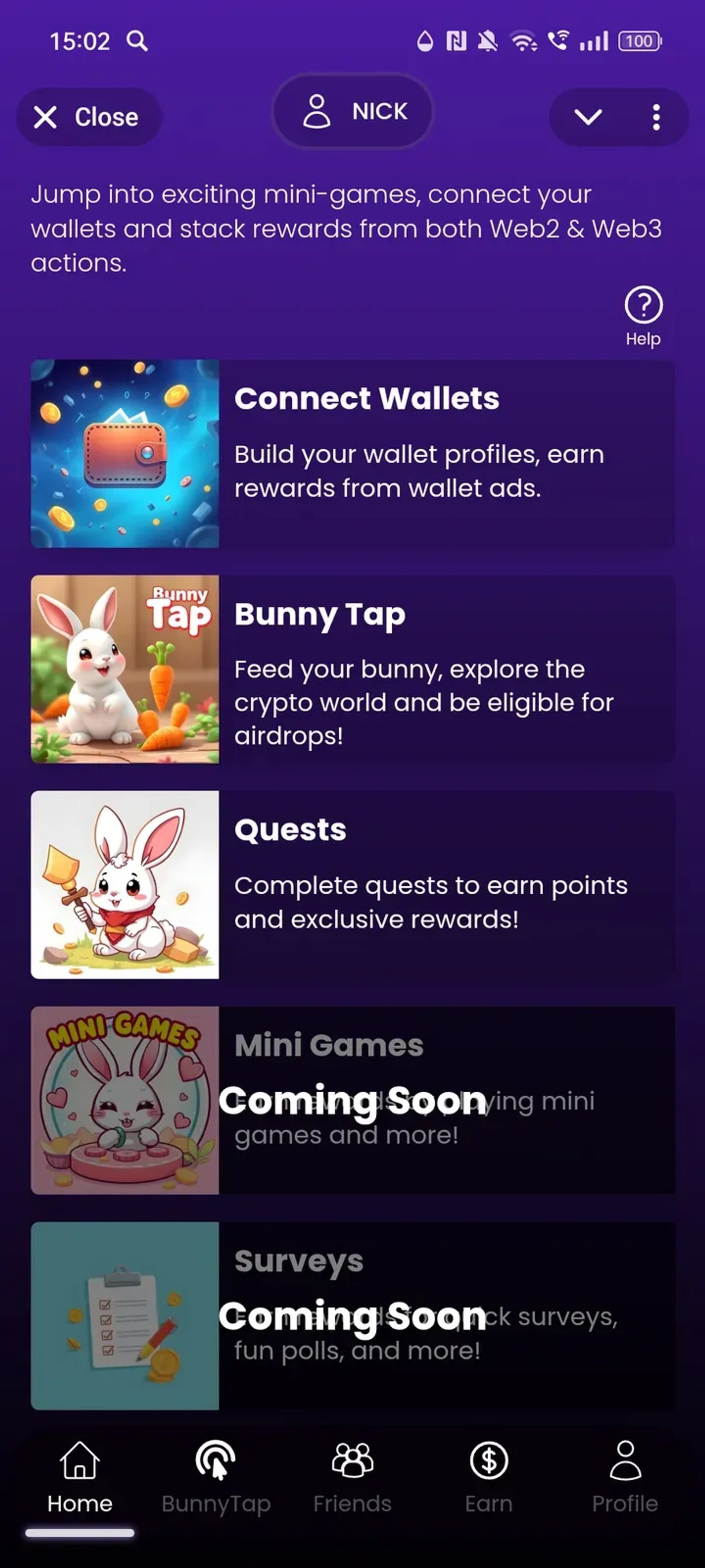 Rewards Bunny Mini App в Телеграм — скриншот 2