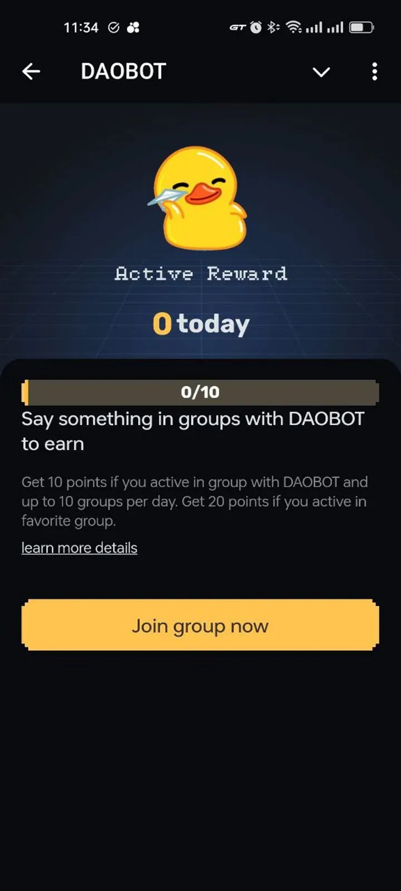 DAOBOT в Телеграм — скриншот 1