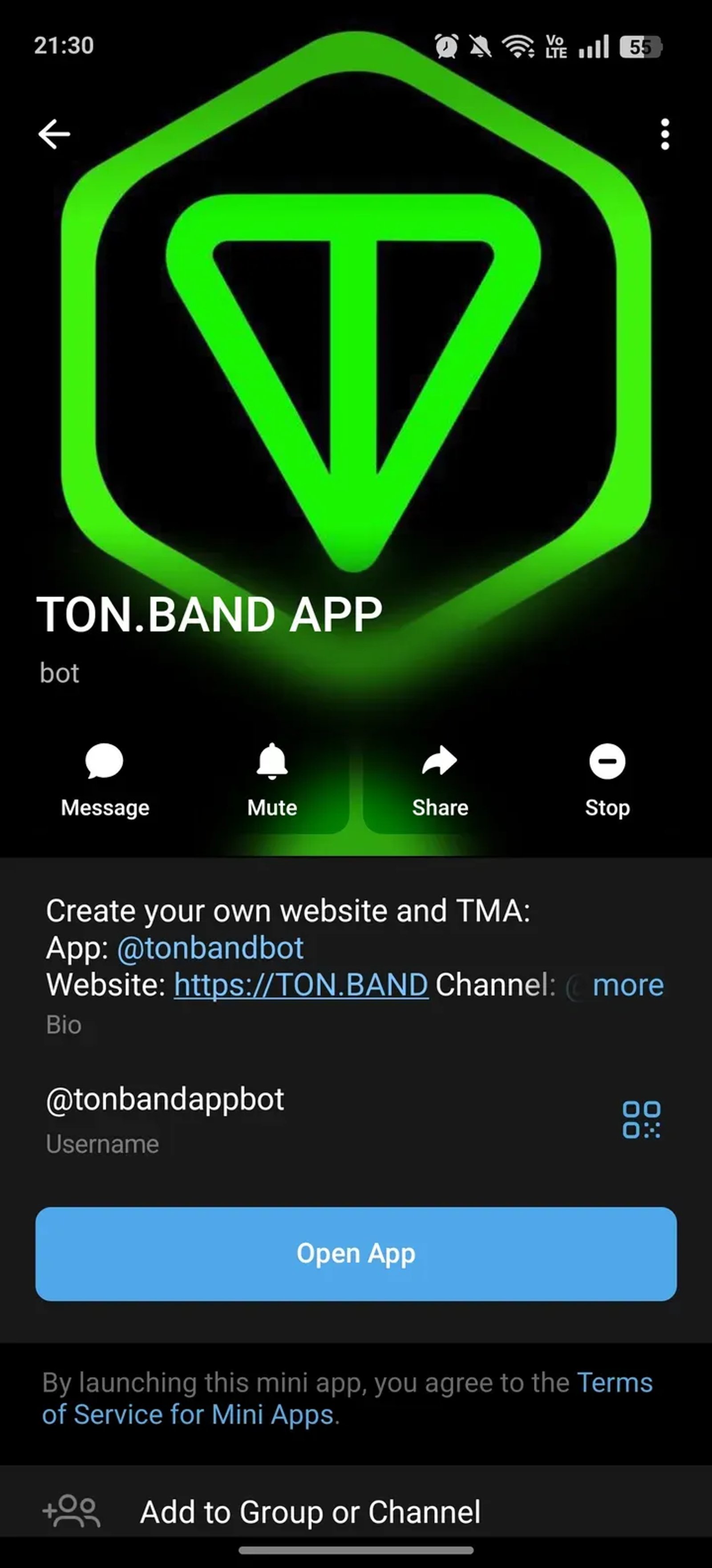 TON.BAND APP в Telegram — скриншот 4