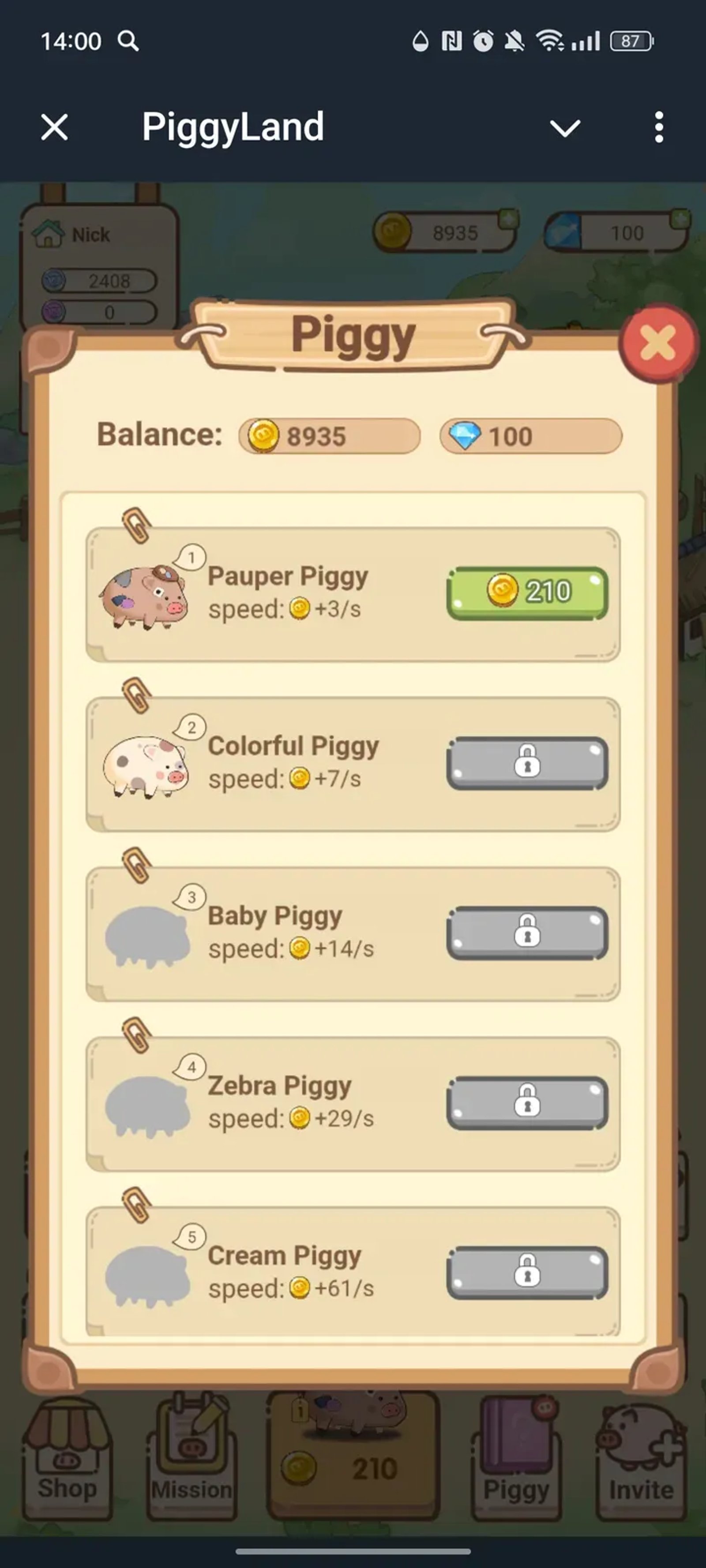 PiggyLand в Телеграм — скриншот 3