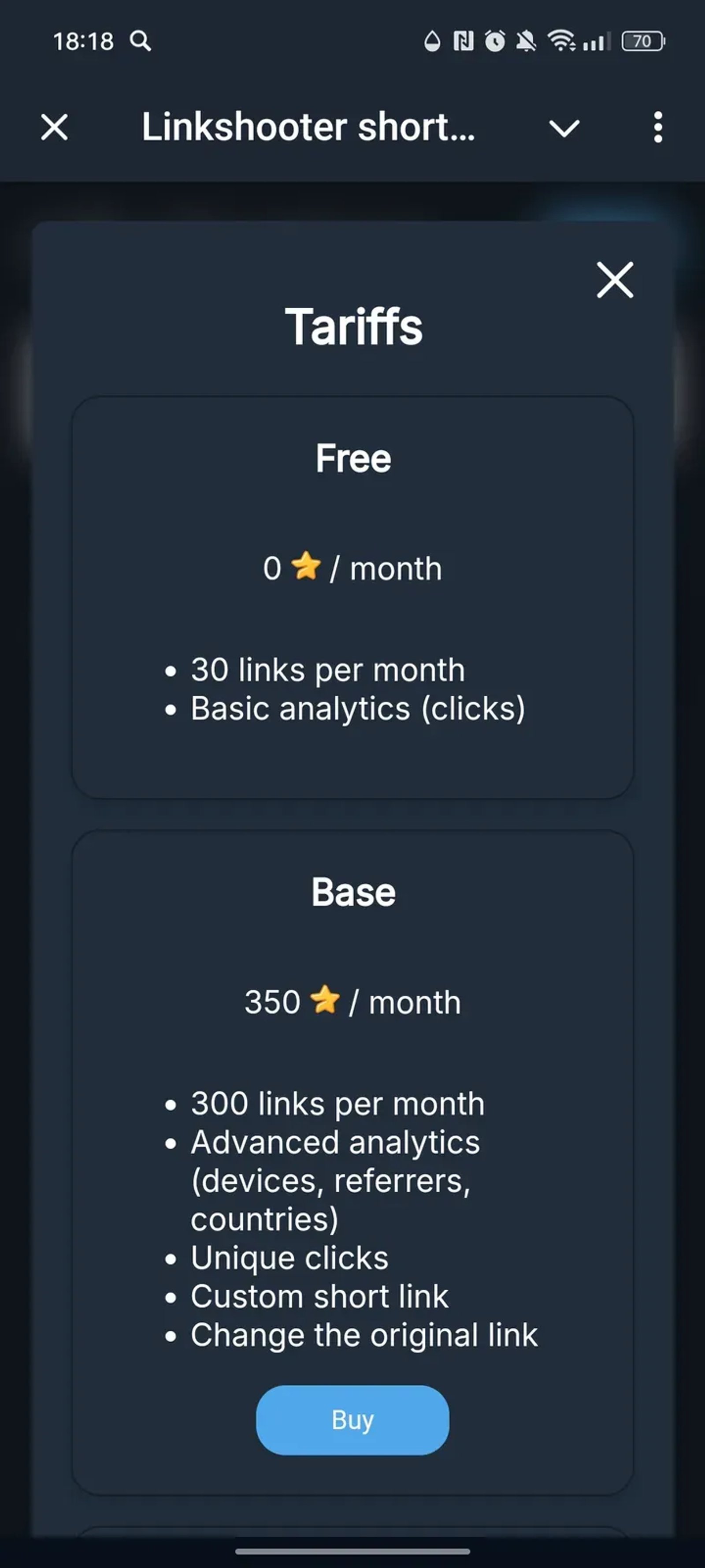 Linkshooter short lin в Телеграм — скриншот 4