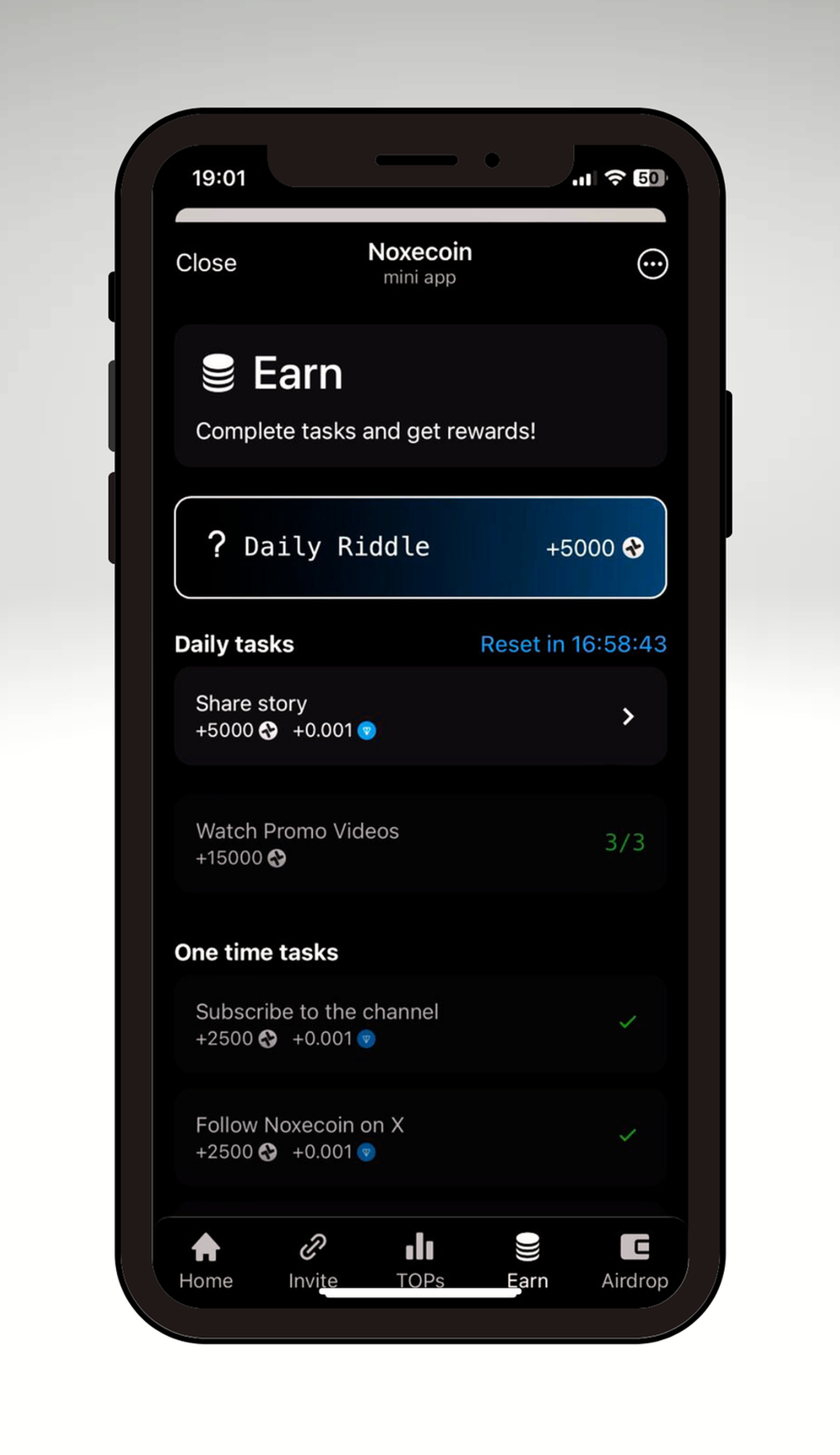 Noxecoin в Телеграм — скриншот 4