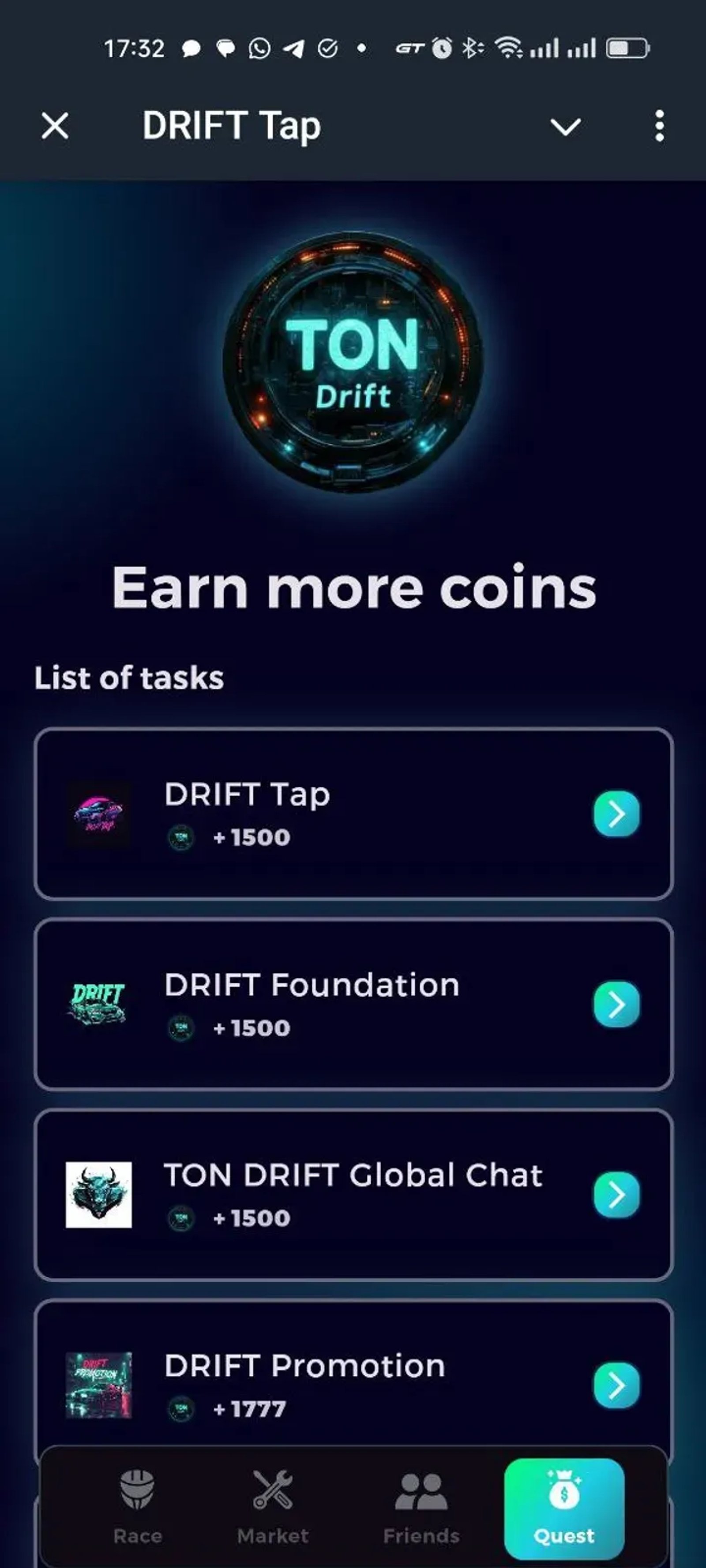 DRIFT Tap в Телеграм — скриншот 2