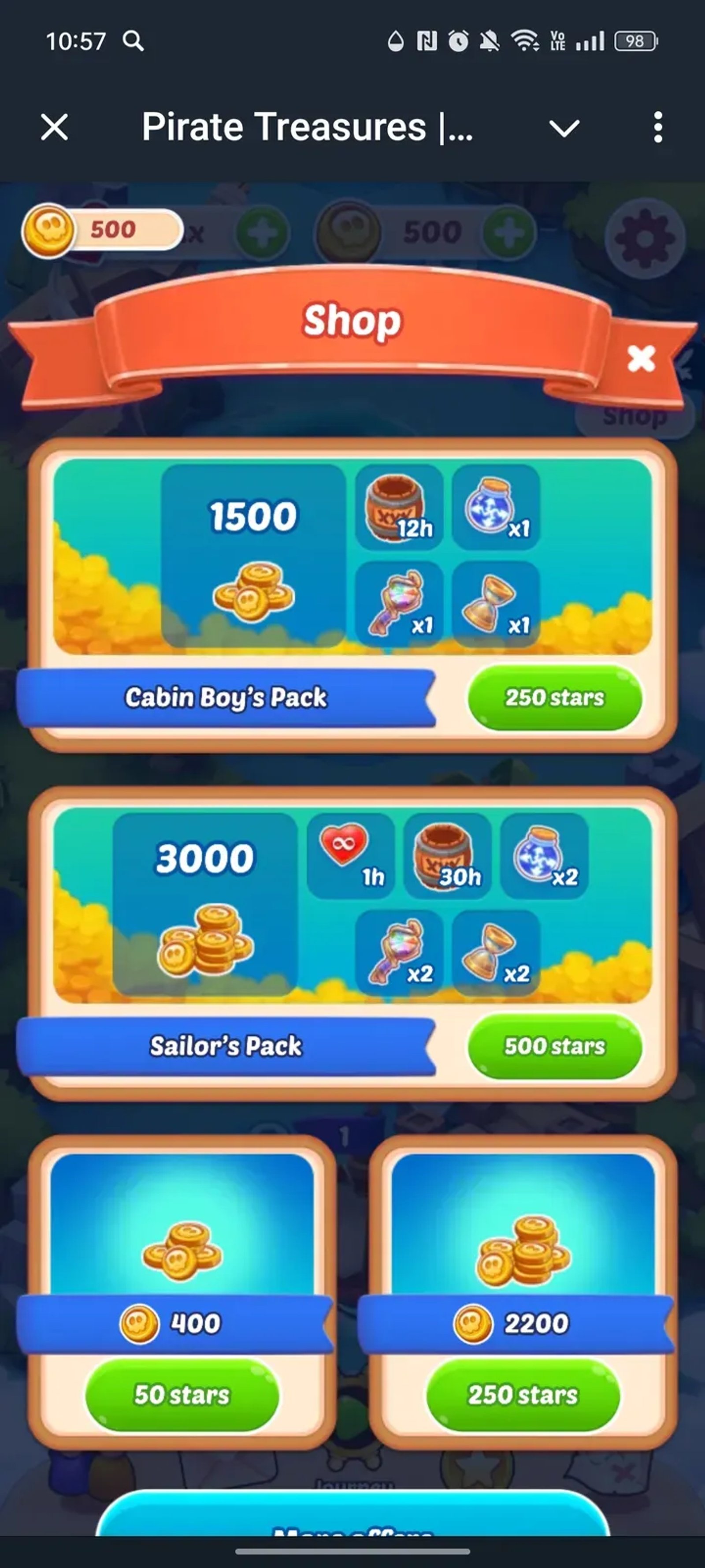 Pirate Treasures | Match 3 Puzzle в Телеграм — скриншот 3