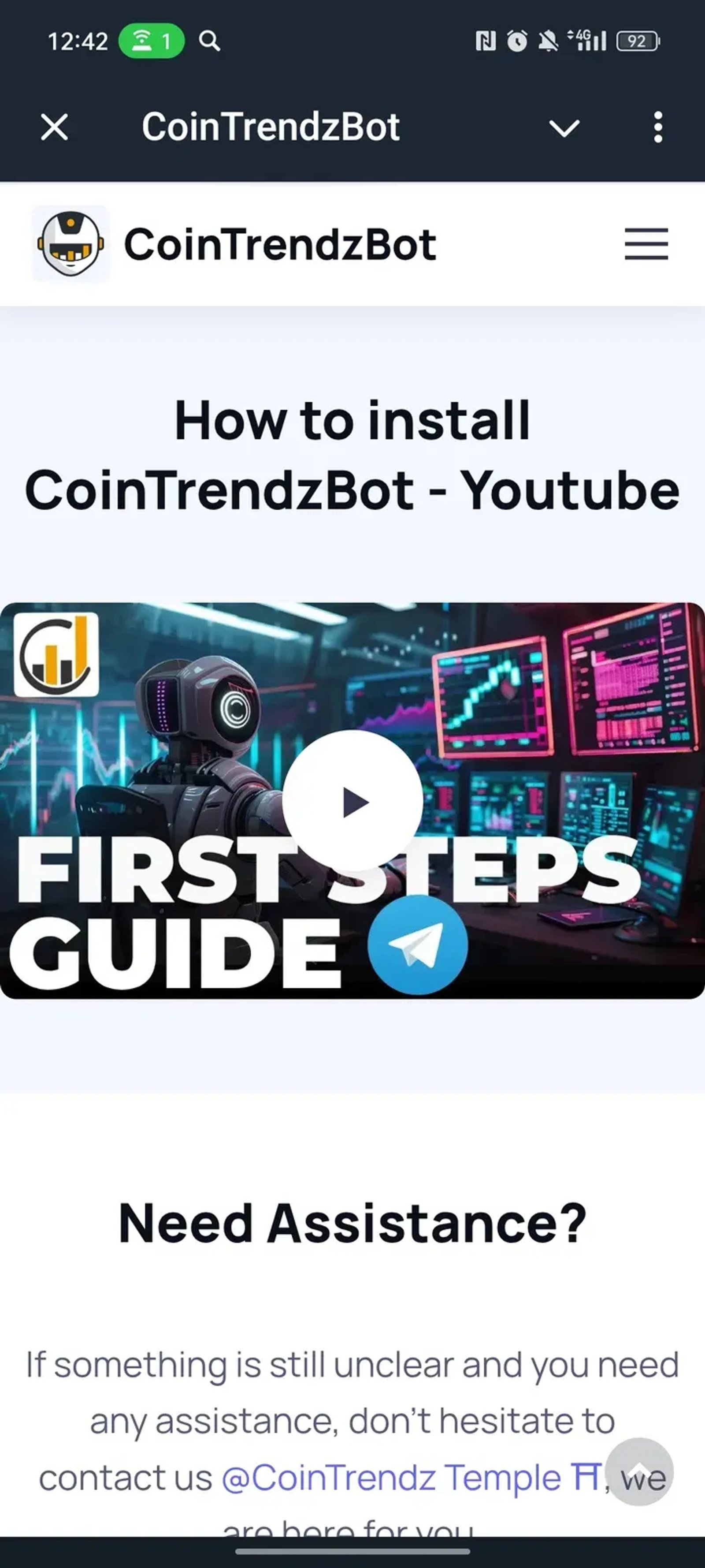 CoinTrendzBot в Телеграм — скриншот 4