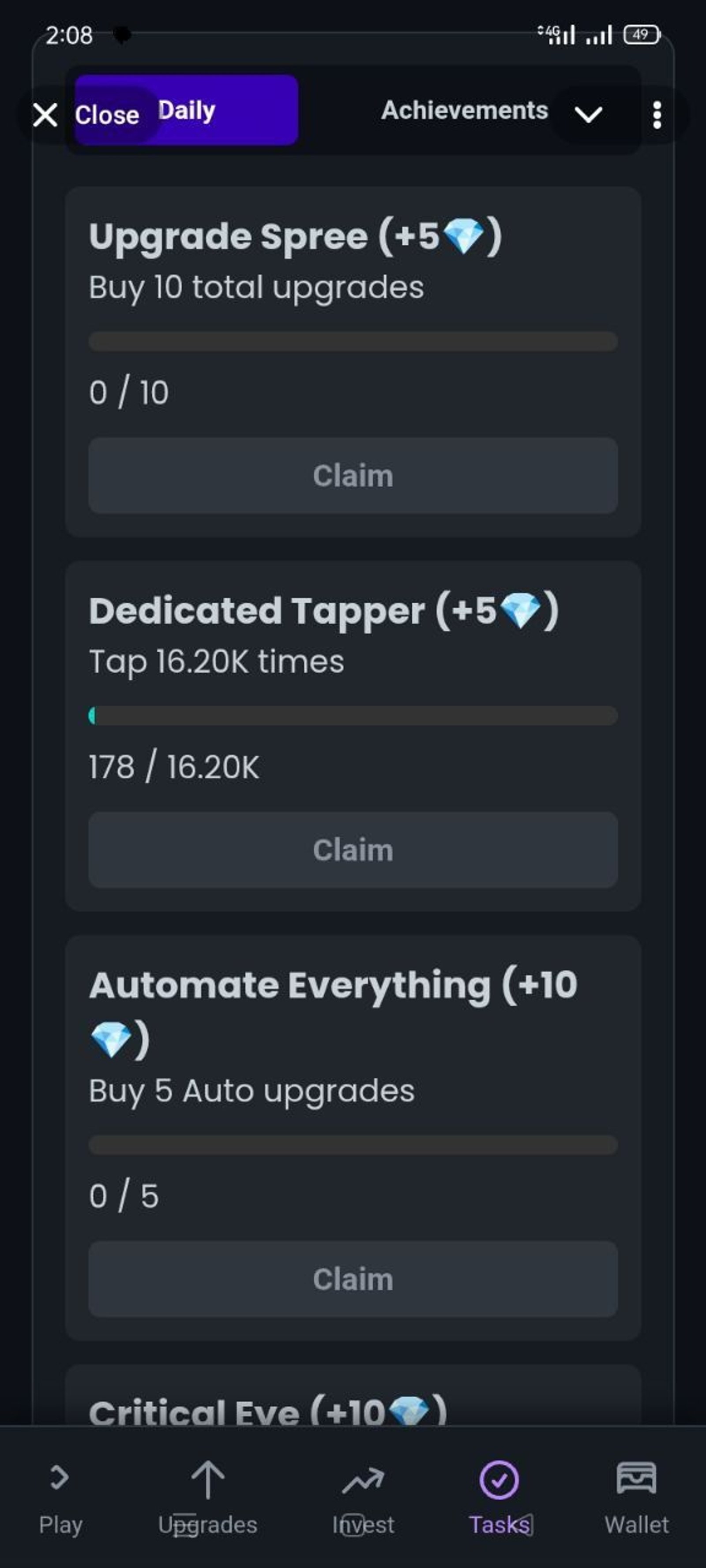 Tap Tycoon в Телеграм — скриншот 4