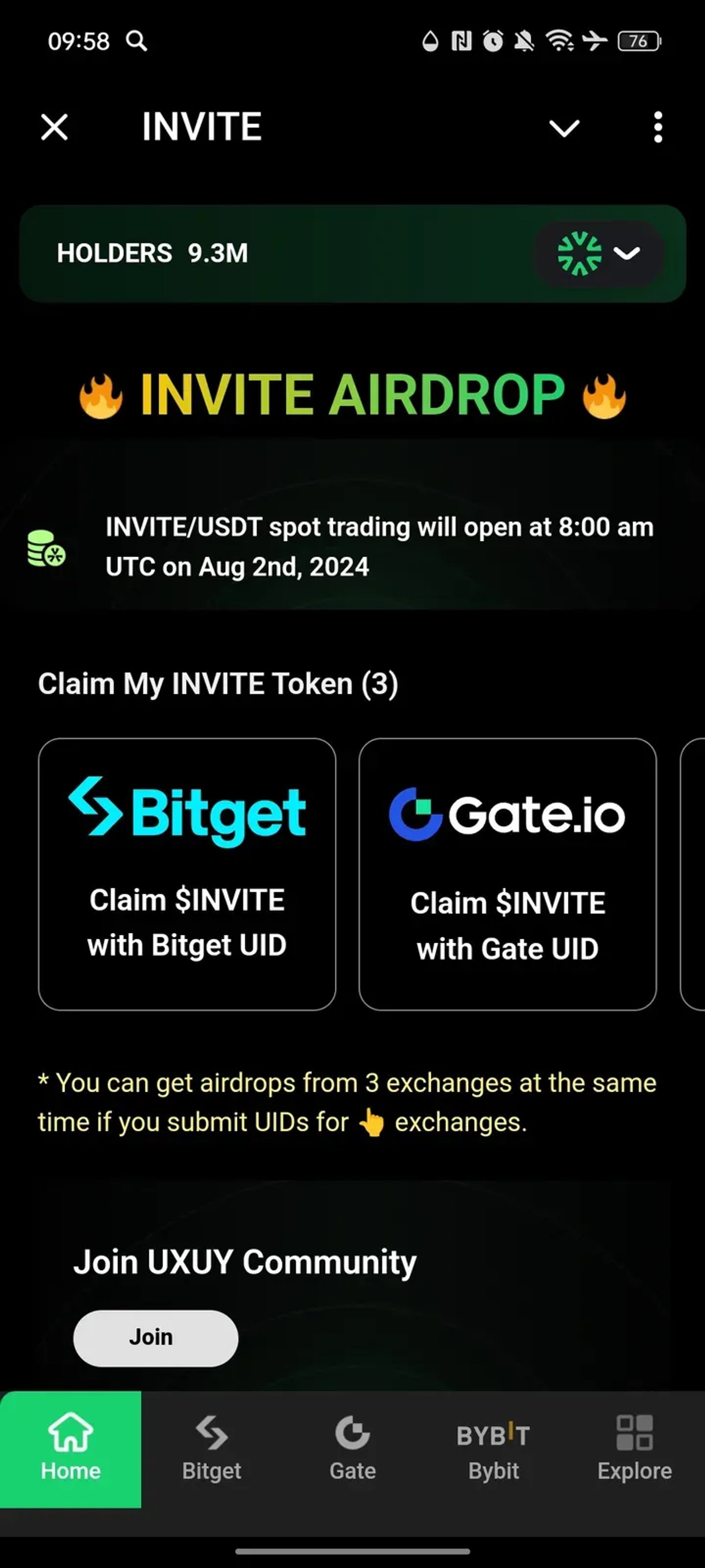 INVITE в Телеграм — скриншот 1